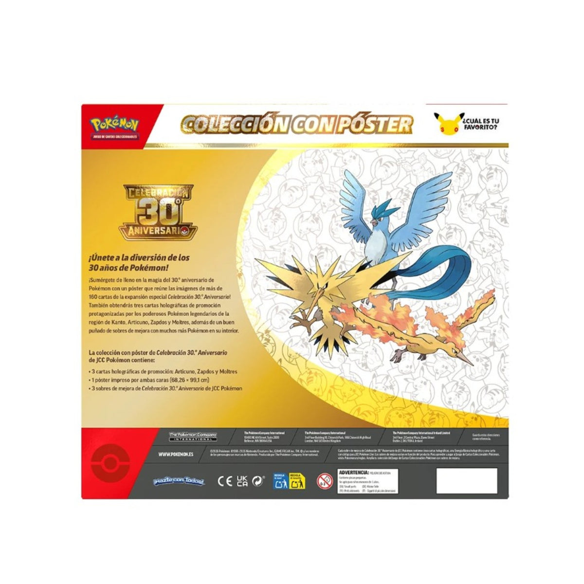 Pokémon 30th Poster Collection Box 30 Aniversario (Castellano)