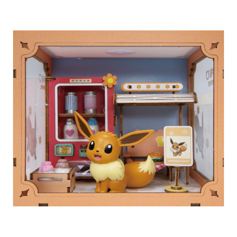 Pokémon Puremind Mini Mundo Vibrante Escena Callejera Estación de Autobuses Eevee